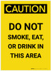 Caution: Do Not Smoke Eat Drink In This area Portrait - Label