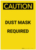 Caution: Dust Mask Required Portrait - Label