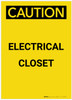Caution: Electrical Closet Portrait - Label Caution: Electrical Closet Portrait - Label