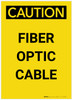 Caution: Electrical Fiber Optic Cable Portrait - Label