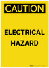 Caution: Electrical Hazard Warning Portrait - Label Caution: Electrical Hazard Warning Portrait - Label