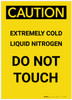 Caution: Extremely Cold Liquid Nitrogen Portrait - Label