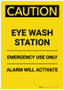 Caution: Eye Wash Station Portrait - Label Caution: Eye Wash Station Portrait - Label