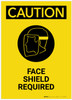 Caution: Face Shield Required Portrait - Label