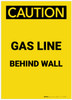 Caution: Gas Line Behind Wall Portrait - Label Caution: Gas Line Behind Wall Portrait - Label
