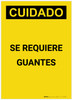 Caution: Gloves Required Spanish Portrait - Label Caution: Gloves Required Spanish Portrait - Label
