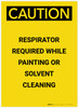 Caution: Respirator Required While Painting Portrait - Label Caution: Respirator Required While Painting Portrait - Label