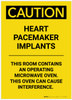 Caution: Heart Pacemaker Implants This Room Contains Microwave Portrait - Label Caution: Heart Pacemaker Implants This Room Contains Microwave Portrait - Label