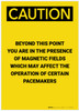 Caution: Magnetic Fields Beyond This Point May Affect Pacemakers Portrait - Label