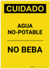 Caution: Non Potable Water Do Not Drink Spanish Portrait - Label