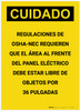 Caution: OSHA NEC Regulations Requires Spanish Portrait - Label Caution: OSHA NEC Regulations Requires Spanish Portrait - Label