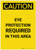 Caution: PPE Eye Protection Required in This Area Portrait - Label