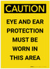 Caution: PPE Eye and Hand Protection Must be Worn in Area Portrait - Label Caution: PPE Eye and Hand Protection Must be Worn in Area Portrait - Label