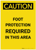 Caution: PPE Foot Protection Required in This Area Portrait - Label