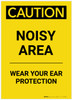 Caution: PPE Noisy Area Wear Your Ear Protection Portrait - Label Caution: PPE Noisy Area Wear Your Ear Protection Portrait - Label
