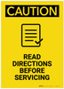 Caution: Read Directions Servicing With Graphic Portrait - Label
