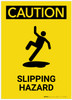 Caution: Slipping Hazard Portrait - Label Caution: Slipping Hazard Portrait - Label