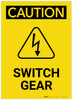 Caution: Switch Gear Portrait - Label Caution: Switch Gear Portrait - Label