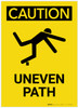 Caution: Uneven Path Portrait - Label
