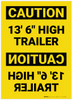 Caution: 13'6" High Trailer Mirrored - Label
