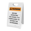 Warning: Before Operating Crane, It Is Compulsory to Extend Outriggers - A-Frame Sign