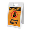 Warning: Do Not Enter with Icon - A-Frame Sign
