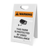Warning: Farm Is Protected By Video Surveillance with Icon - A-Frame Sign