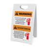 Warning: Fire Extinguisher Instruction Bilingual Spanish - A-Frame Sign