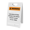 Warning: Fire Regulations Demand This Space Kept Clear - A-Frame Sign Warning: Fire Regulations Demand This Space Kept Clear - A-Frame Sign