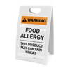 Warning: Food Allergy - Product May Contain Wheat - A-Frame Sign