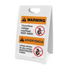 Warning: Hazardous Voltage Overhead Bilingual Spanish - A-Frame Sign Warning: Hazardous Voltage Overhead Bilingual Spanish - A-Frame Sign