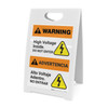 Warning: High Voltage Inside - Do Not Enter Bilingual Spanish - A-Frame Sign