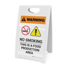 Warning: No Smoking - This is a Food Production Area with Icon - A-Frame Sign