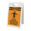 Warning: Wear Personal Protective Equipment with Icon - A-Frame Sign