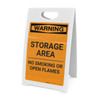 Warning: Storage Area - No Smoking Open Flame - A-Frame Sign Warning: Storage Area - No Smoking Open Flame - A-Frame Sign