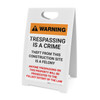 Warning: Trespassing Is A Crime - Theft From This Construction Site Is A Felony - A-Frame Sign Warning: Trespassing Is A Crime - Theft From This Construction Site Is A Felony - A-Frame Sign