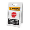 Warning: Magnetic Field Pacemaker Wearers Stay Back ANSI - A-Frame Sign Warning: Magnetic Field Pacemaker Wearers Stay Back ANSI - A-Frame Sign