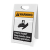 Warning: Pinch Point - Keep Hands Clear During Operation ANSI - A-Frame Sign Warning: Pinch Point - Keep Hands Clear During Operation ANSI - A-Frame Sign