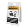 Warning: Rotating Equipment - Lockout Power Before Entering ANSI - A-Frame Sign Warning: Rotating Equipment - Lockout Power Before Entering ANSI - A-Frame Sign