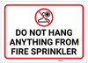 Do Not Hang Anything From Fire Sprinkler with Icon Landscape - Label Do Not Hang Anything From Fire Sprinkler with Icon Landscape - Label