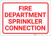 Fire Department Sprinkler Connection White Landscape - Label
