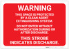 Warning - Clean Agent Extinguishing System Landscape - Label