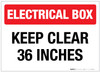 Electrical Box: Keep Clear 36 inches - Label Electrical Box: Keep Clear 36 inches - Label