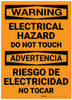 Warning: Electrical Hazard - Do Not Touch Bilingual Spanish - Label