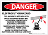 Danger: Electrocution Hazard - This Machine is Not Insulated with Graphic - Label