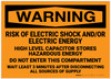 Warning: Risk of Electric Shock and/or Electric Energy - Label