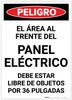 Danger: Area In Front Of Electrical Panel Spanish Portrait - Label
