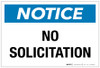 Notice: No Solicitation - Label