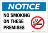 Notice: No Smoking on These Premises with Icon - Label