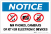 Notice: No Phones, Cameras or Other Electronic Devices - Label